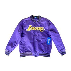 Shop New Los Angeles Lakers Satin Jacket - Purple